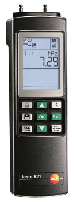 testo 521-1 - 专业型差压测量仪(精度±0.2%,全量程)